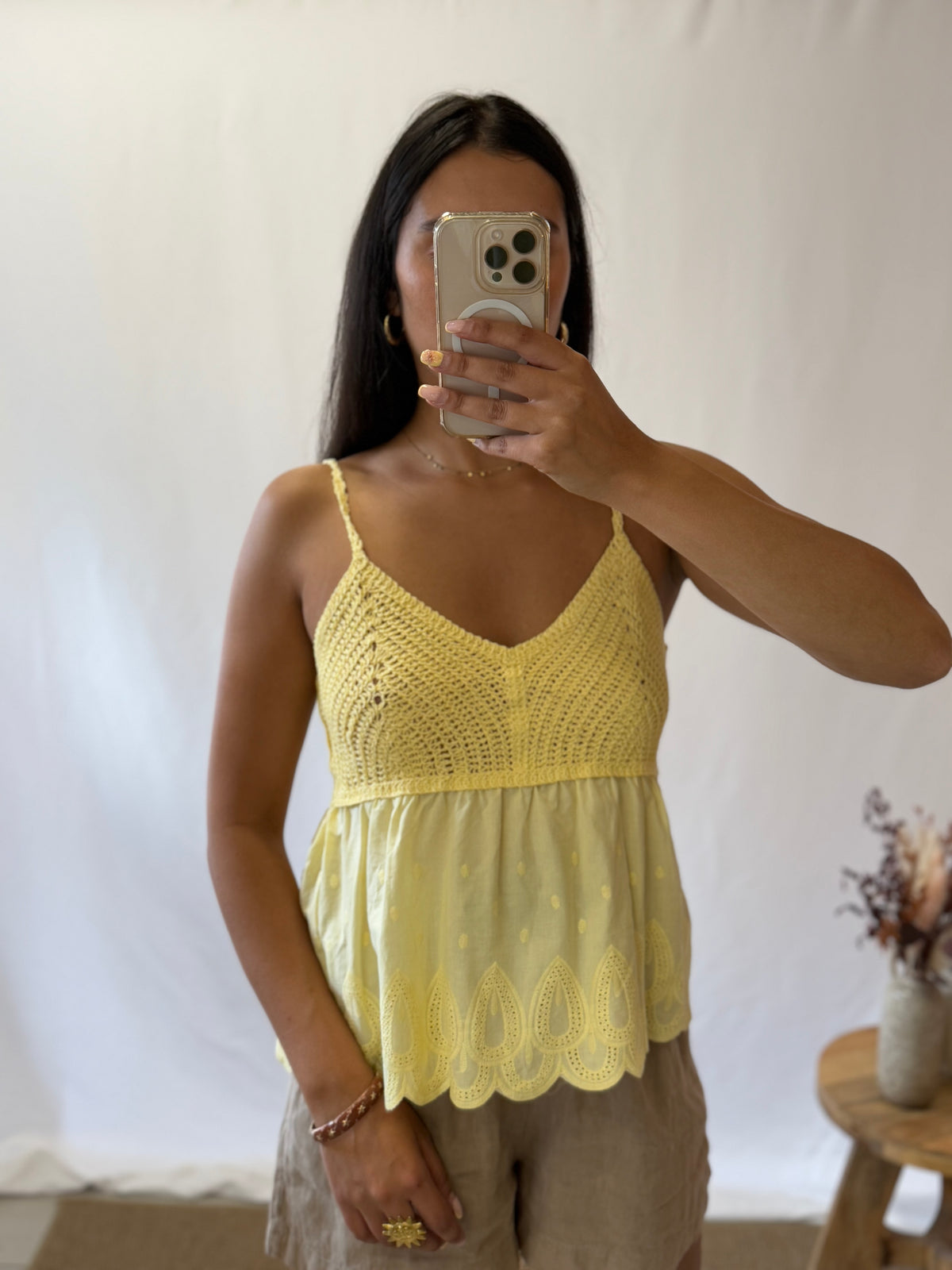Top crochet jaune - Louisy