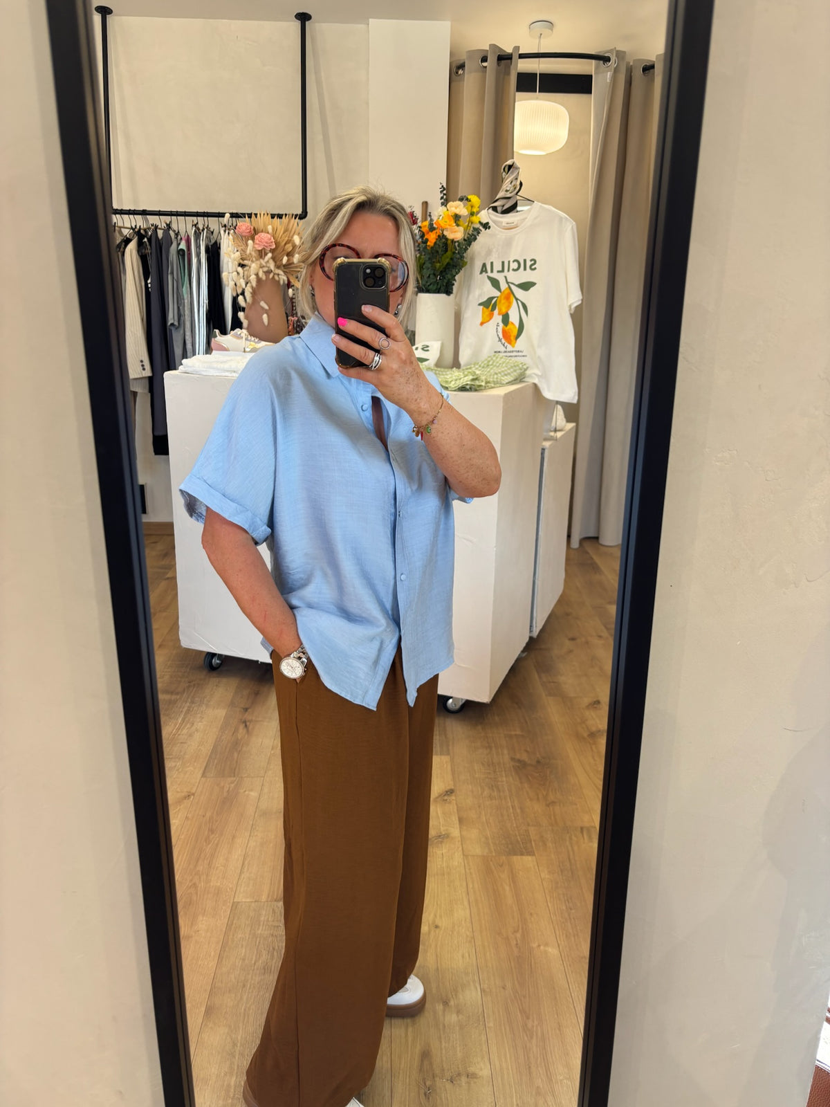 Blouse bleu ciel - Aurelo