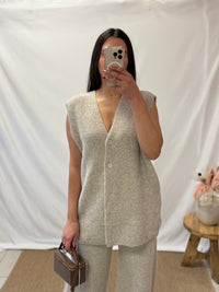 Gilet maille taupe - Zao