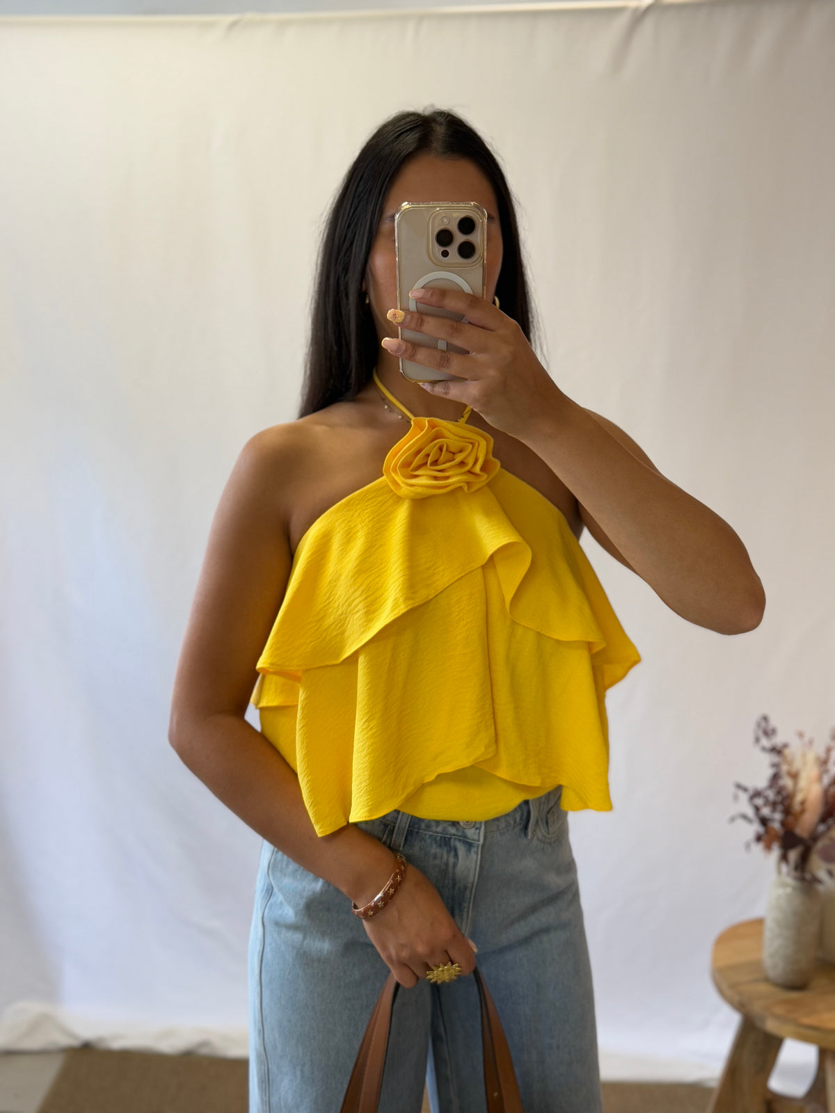 Top volant jaune - Kleo