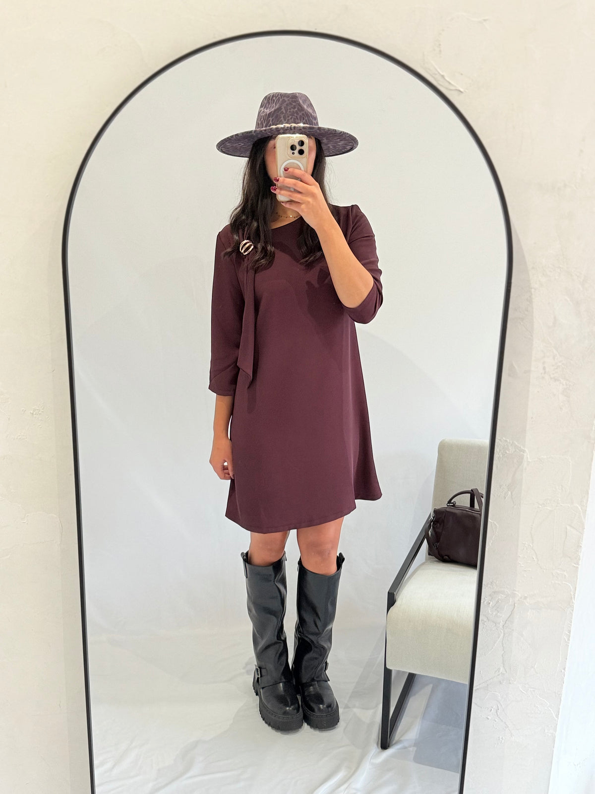 Robe courte prune - Eloane