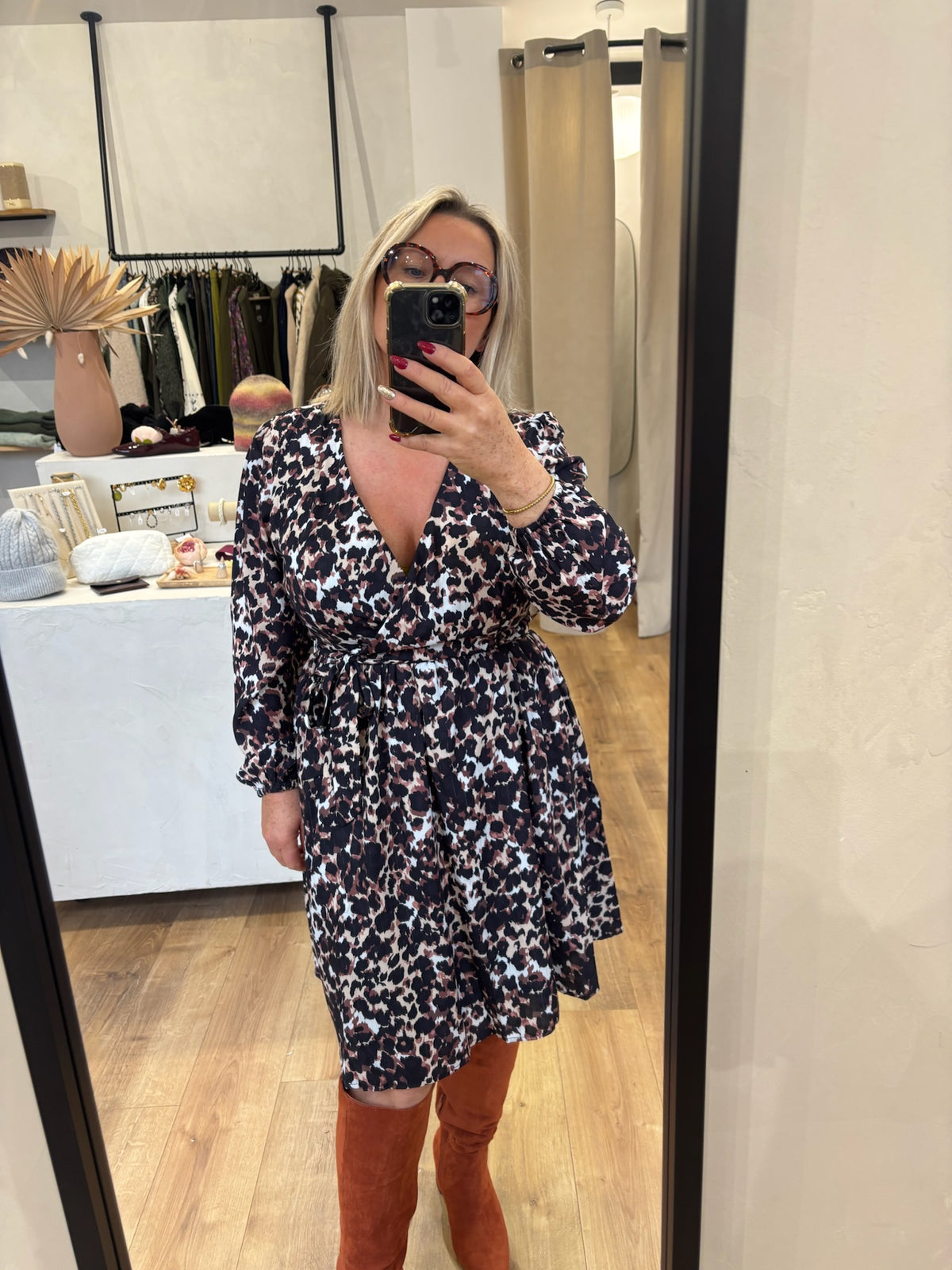 Robe motifs marron - Ida