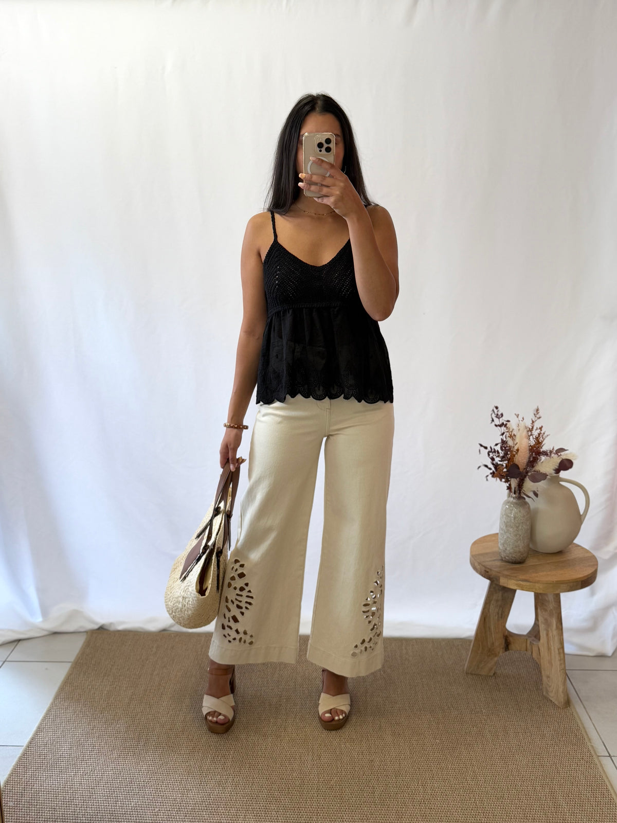 Top crochet noir - Louisy