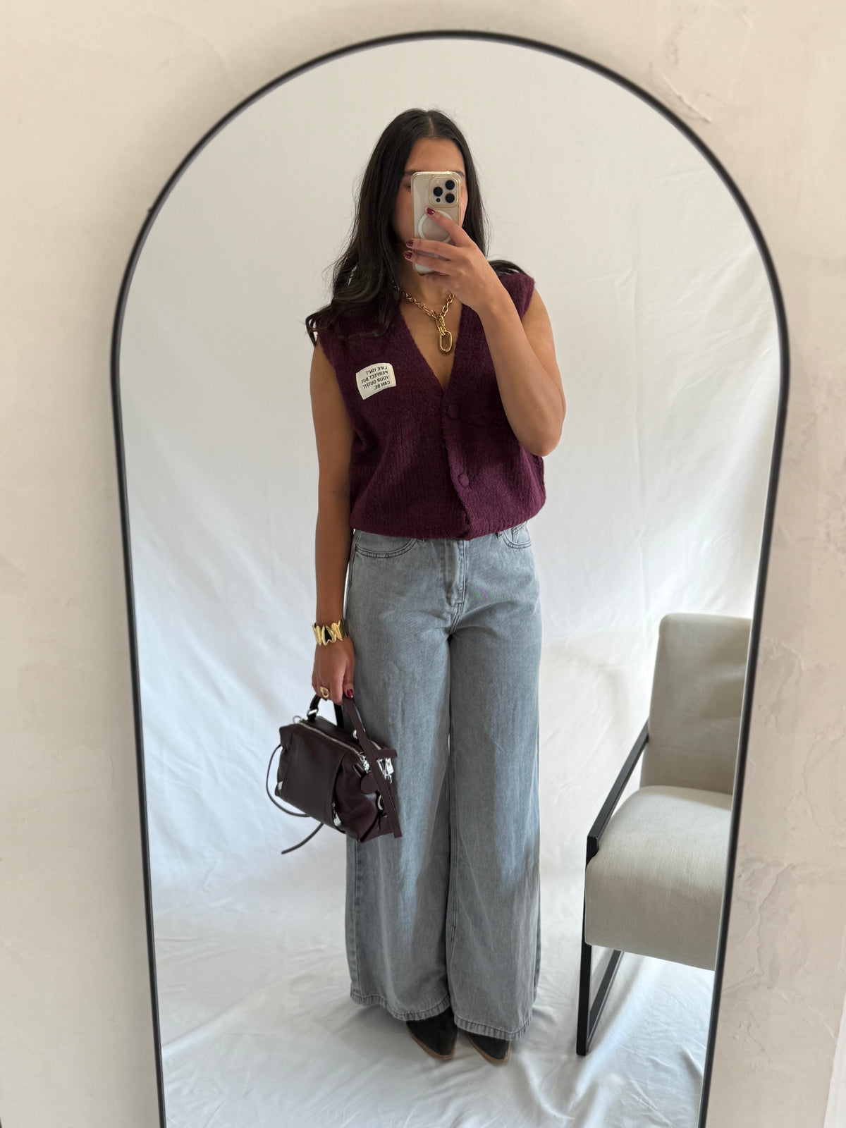 Gilet sans manches prune - Océane