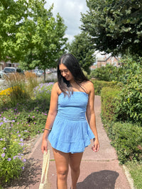 Combi bustier gaze bleu jean - Adele