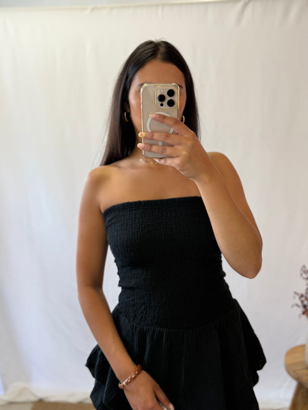 Combi bustier gaze noir - Adele