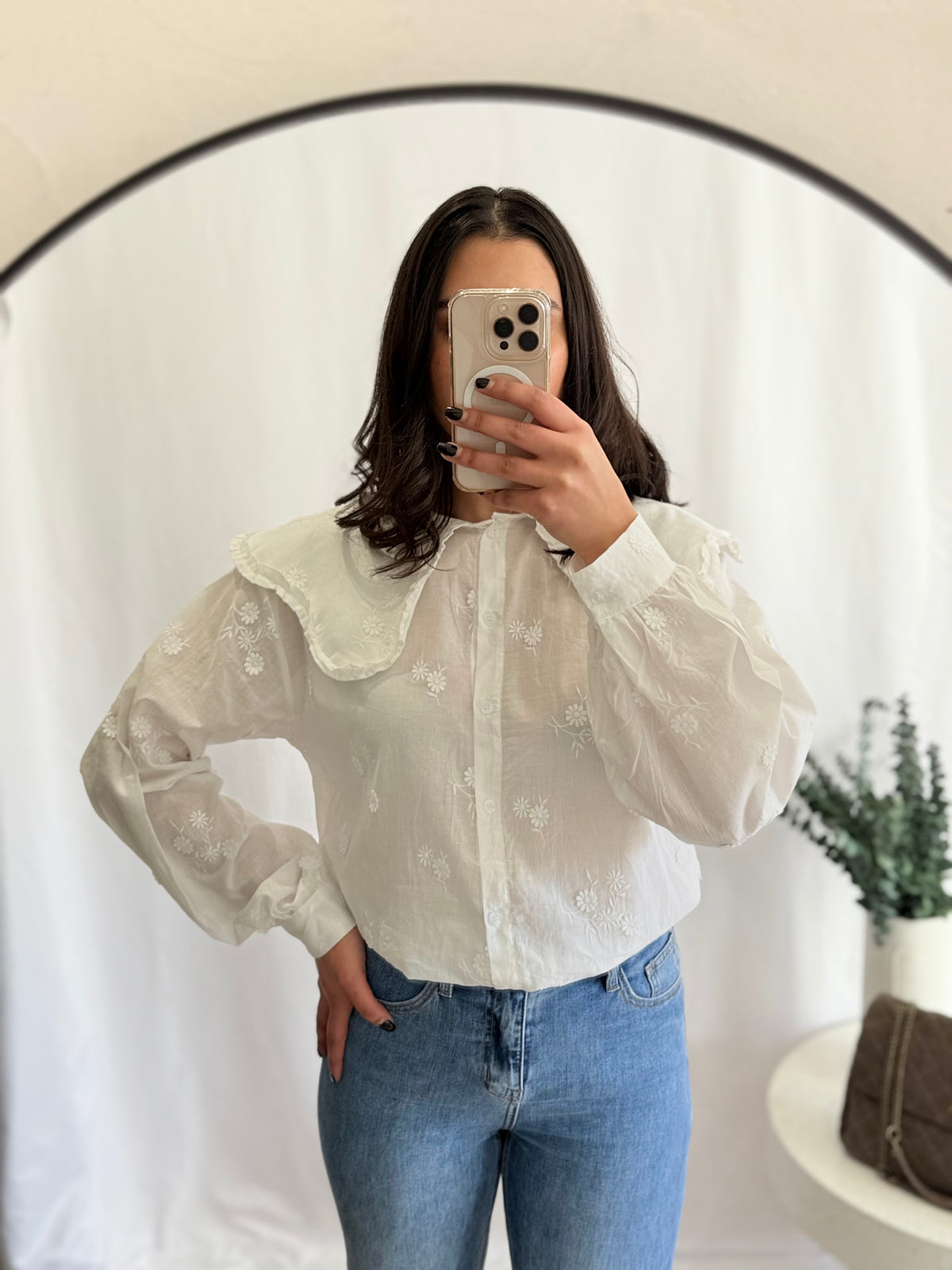 Blouse blanc col - Claudine