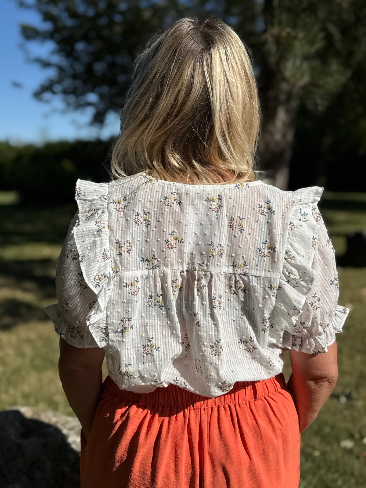 Haut fleurie blanc - Oscar