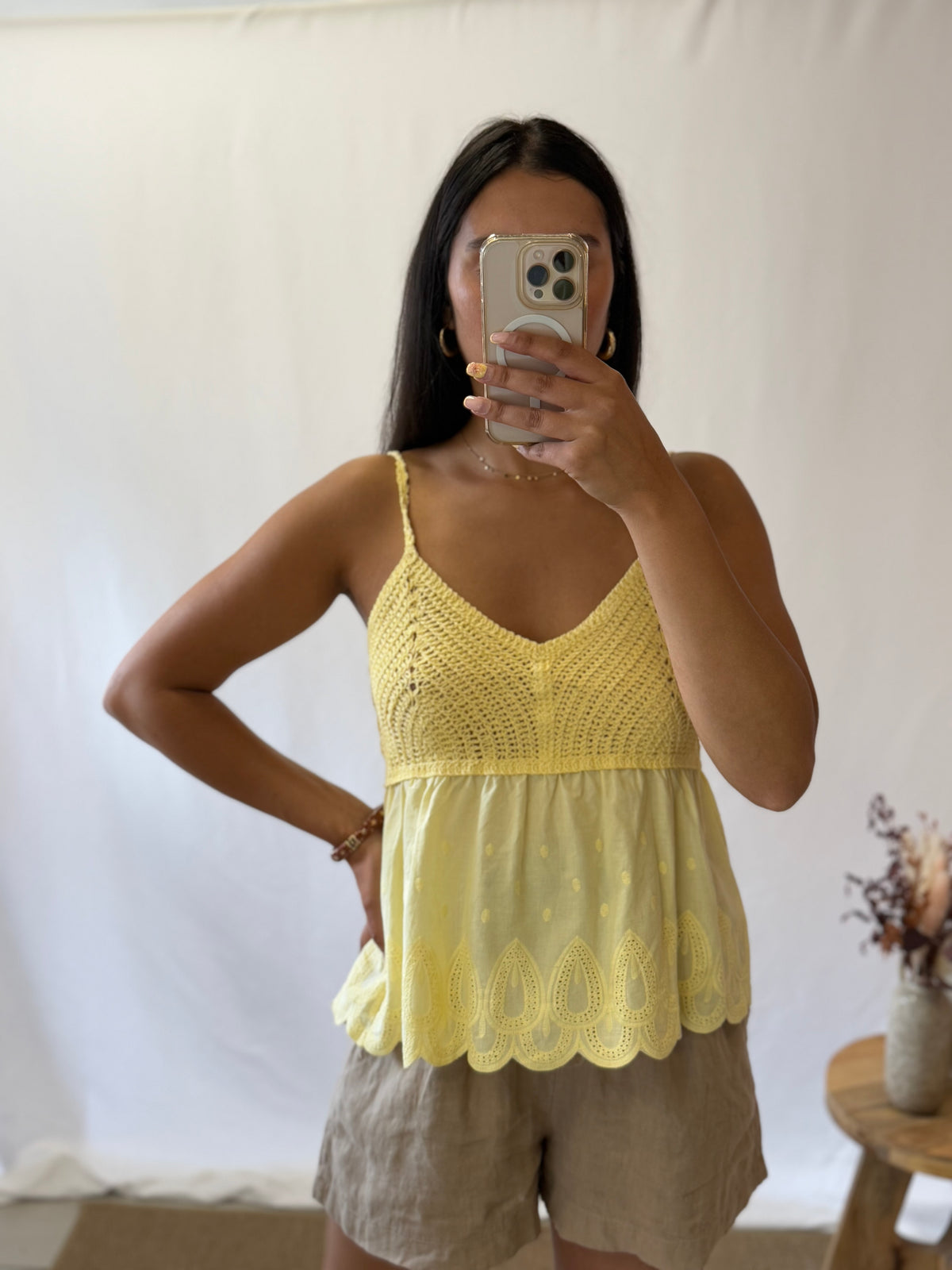 Top crochet jaune - Louisy