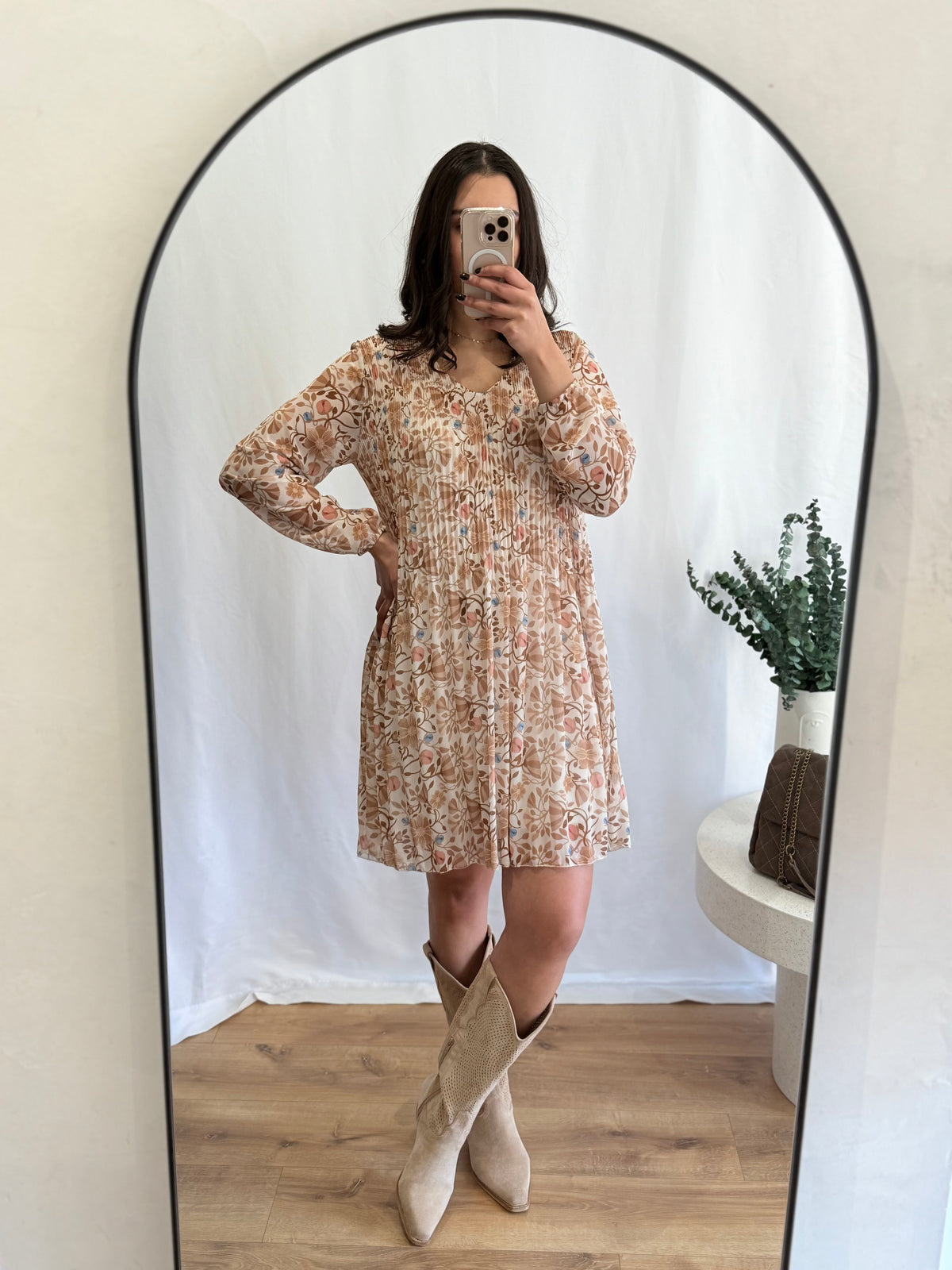 Robe fleurie beige - Romy