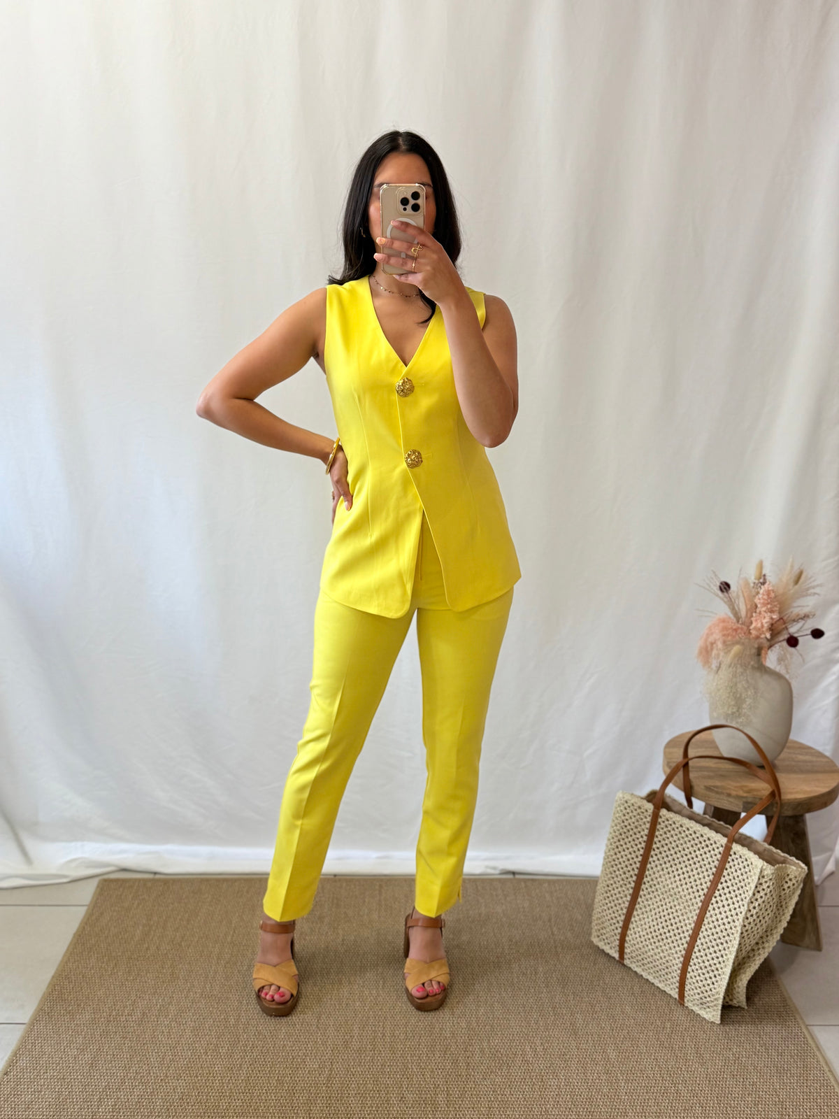 Pantalon cigarette jaune - Aurel