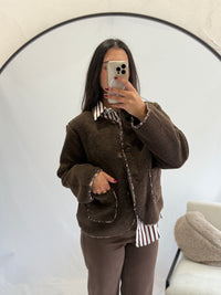 Veste moumoute choco - Léopard