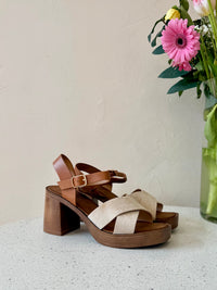 Sandale talon beige - Marta