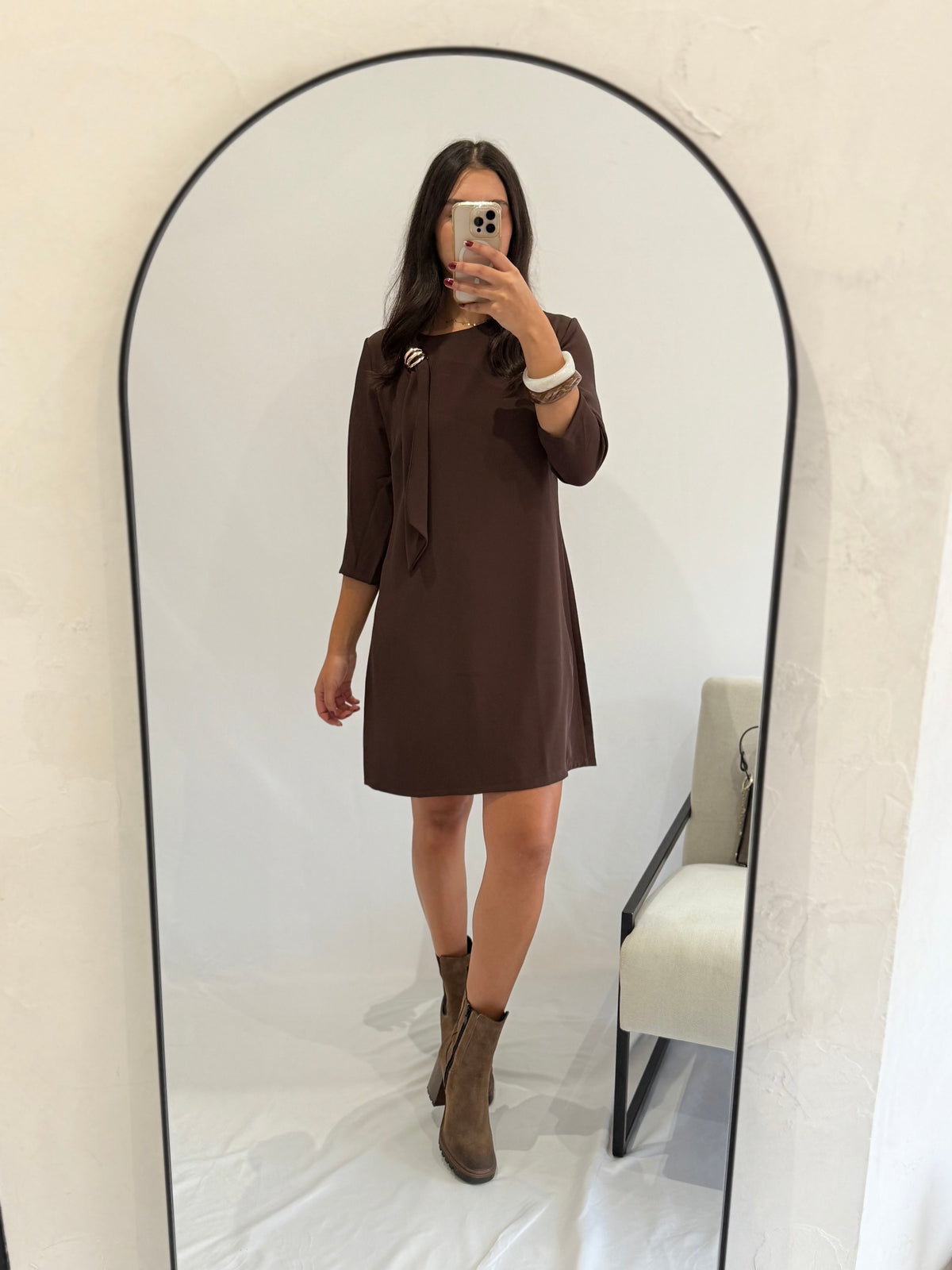 Robe courte marron - Eloane