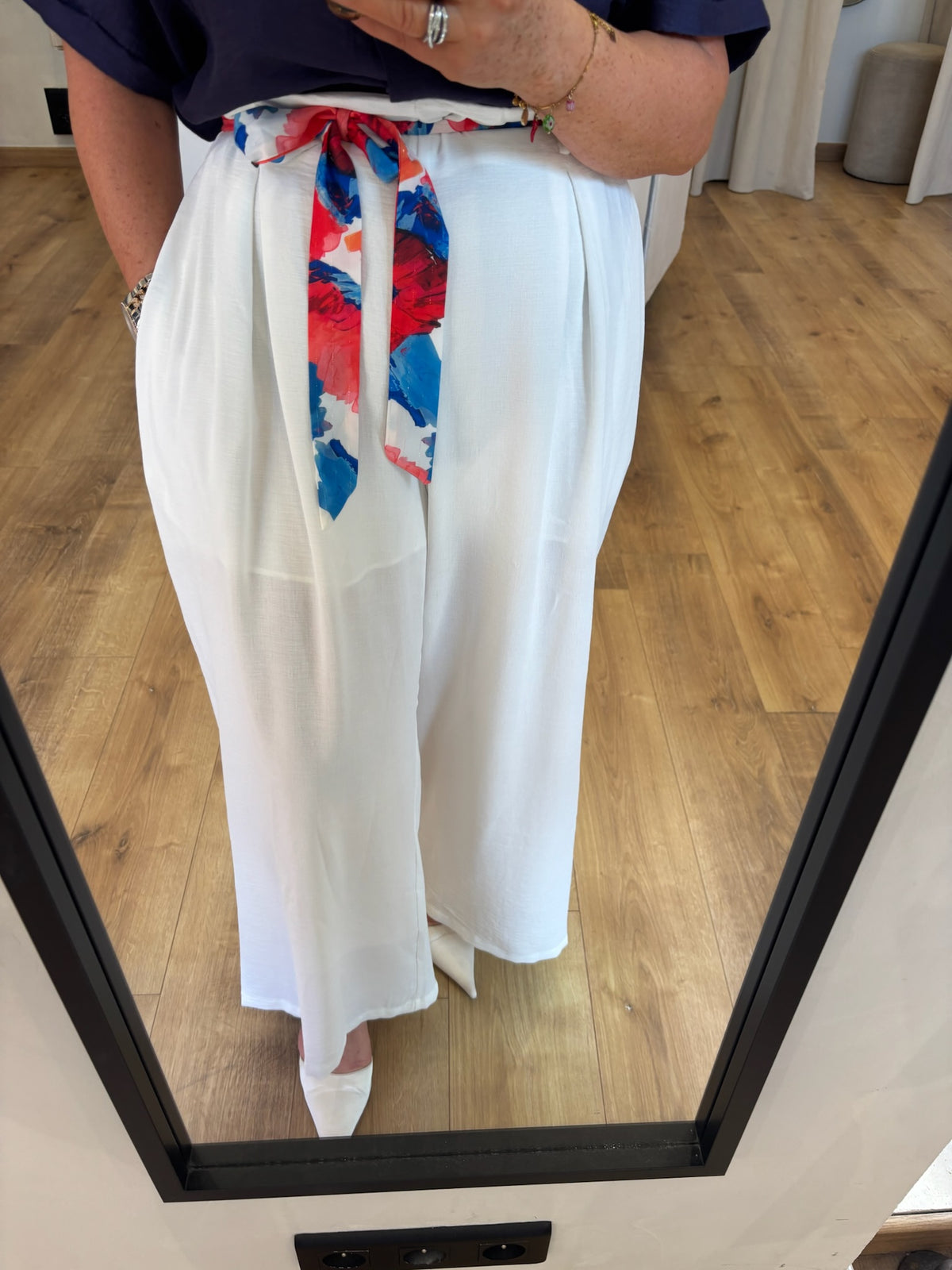 Pantalon fluide blanc  - Alix