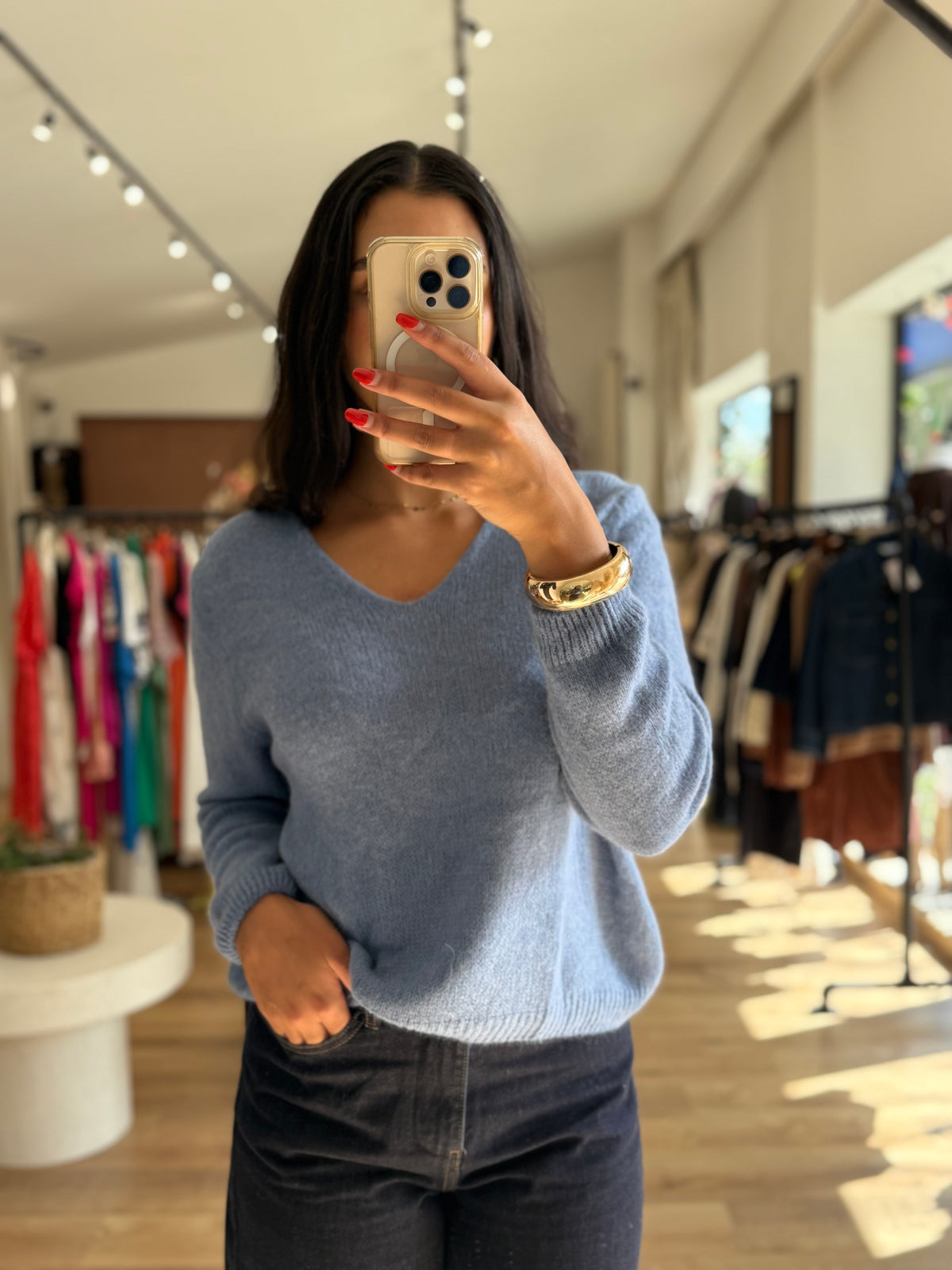 Pull bleu jean - Nina