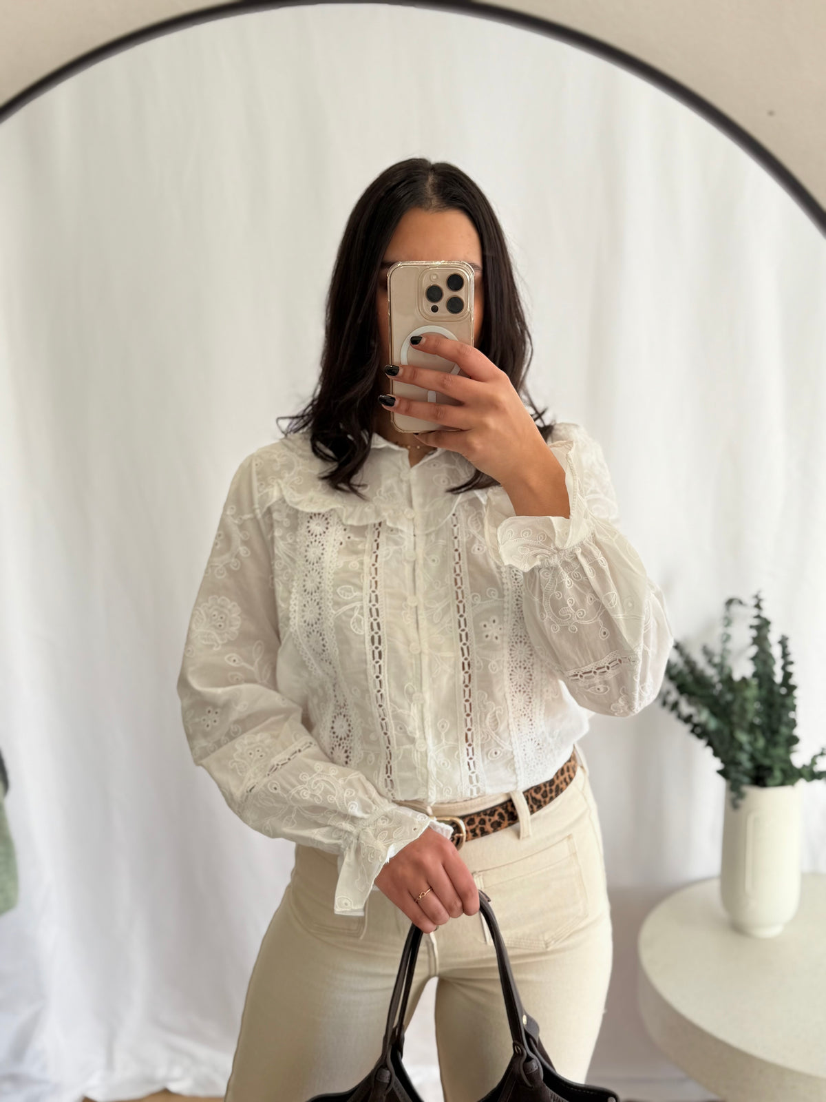 Blouse broderie blanc - Oslo