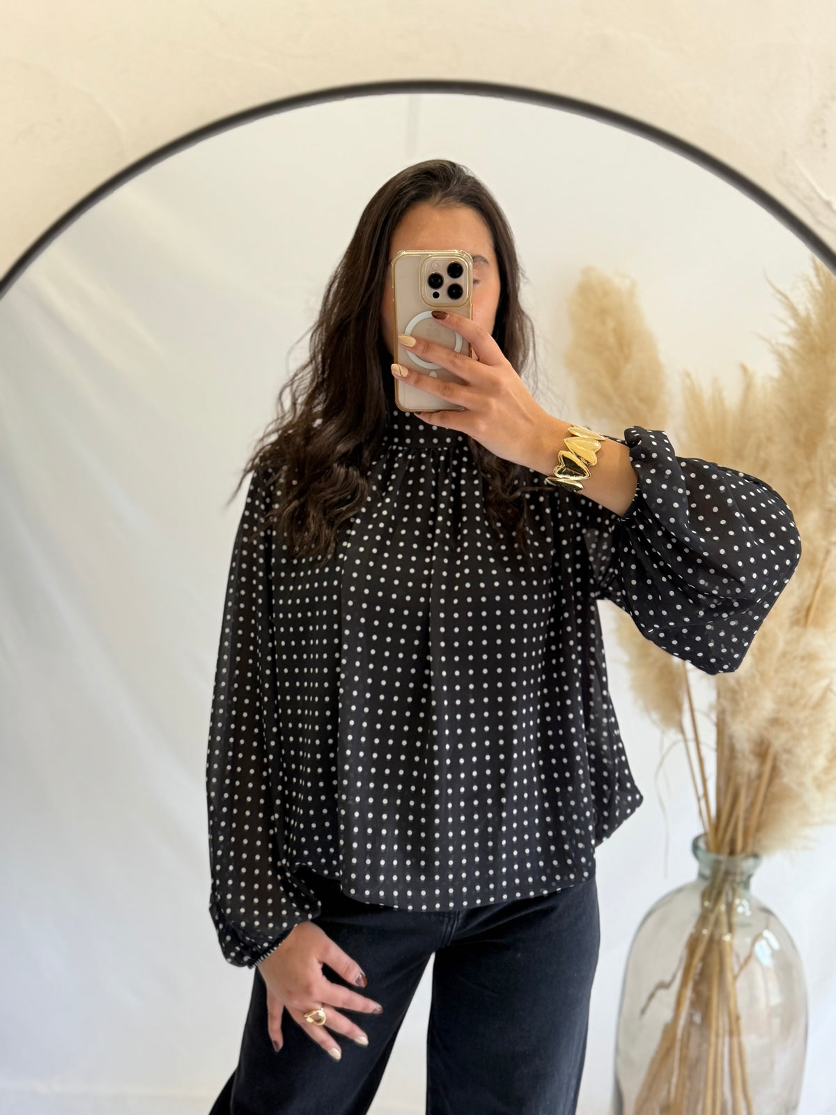 Blouse à pois noir - Opia