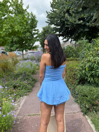 Combi bustier gaze bleu jean - Adele