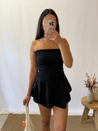 Combi bustier gaze noir - Adele