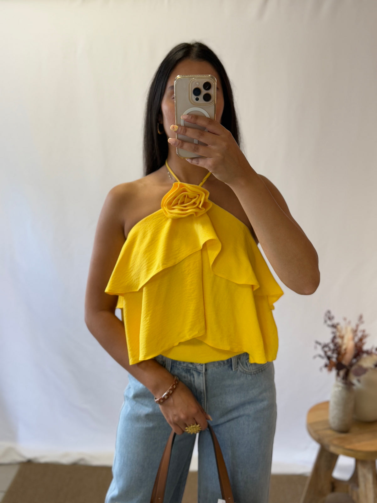 Top volant jaune - Kleo