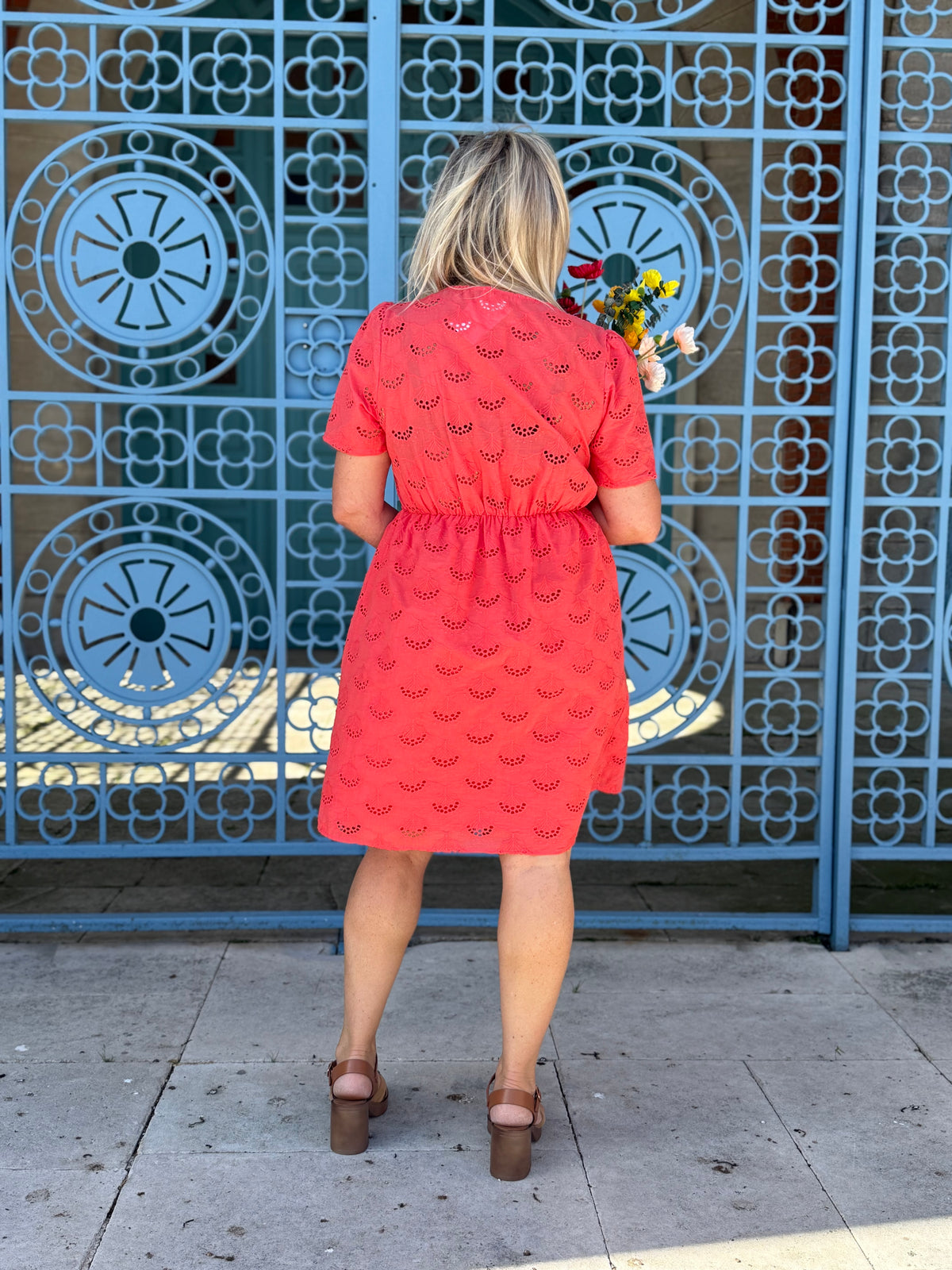 Robe broderie corail - Lou