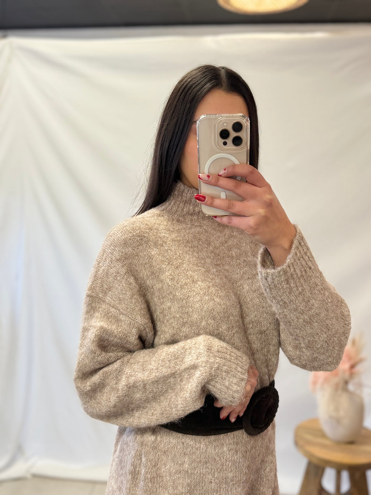 Robe longue taupe - Elio