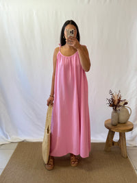 Robe longue gaze rose - Vic