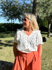 Haut fleurie blanc - Oscar