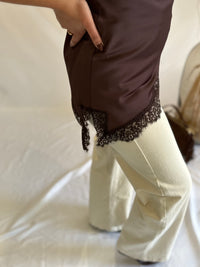 Top marron dentelle - Iruis