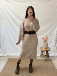 Robe longue taupe - Elio