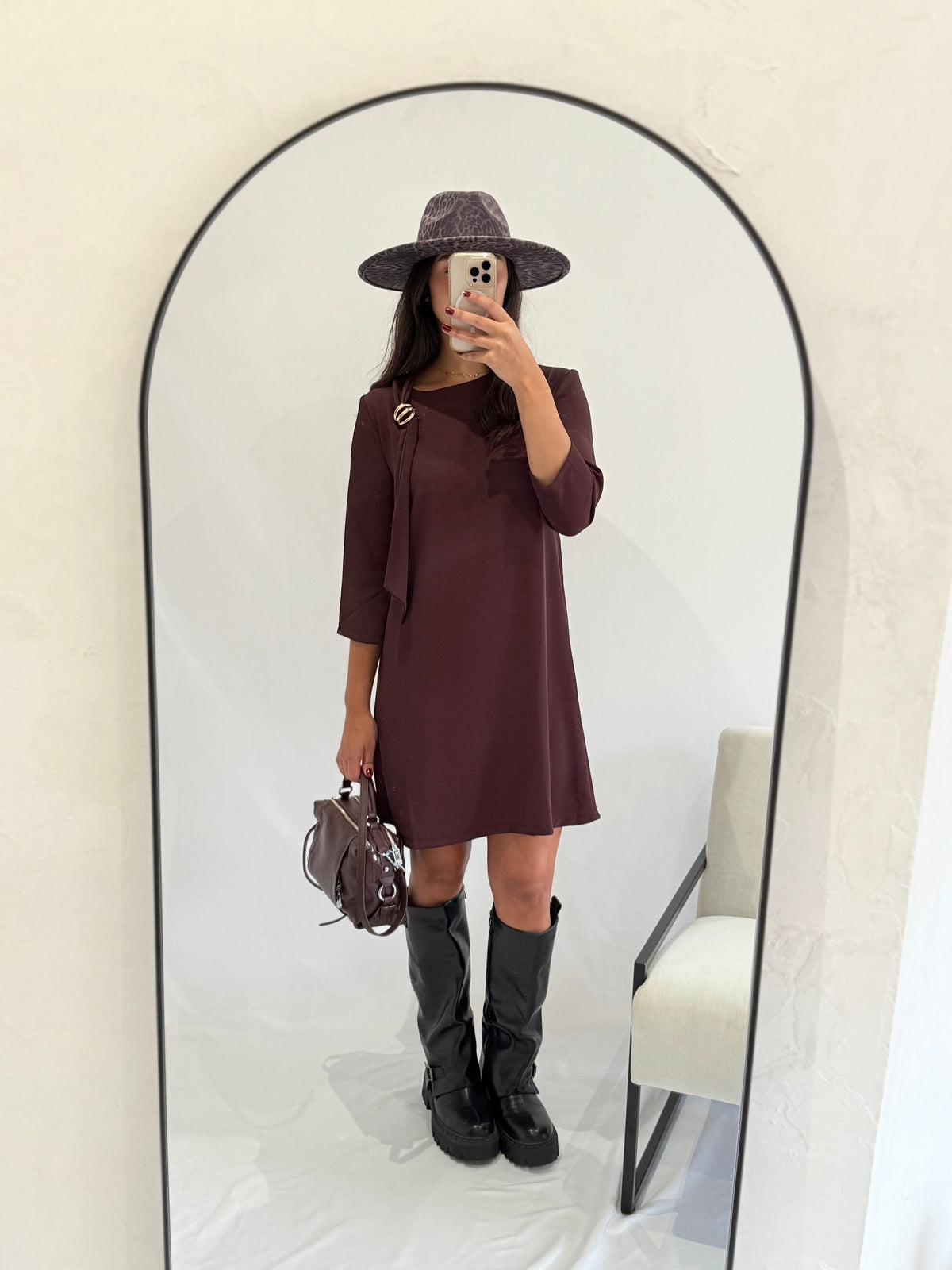 Robe courte prune - Eloane