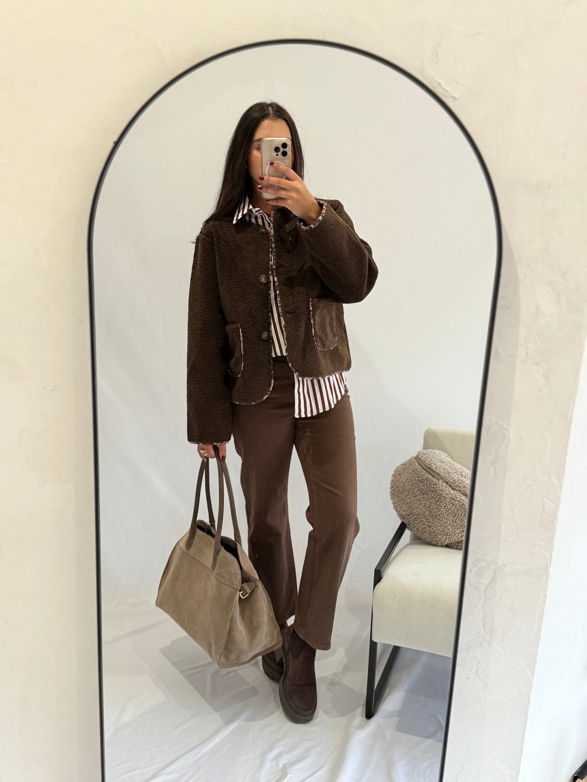 Veste moumoute choco - Léopard