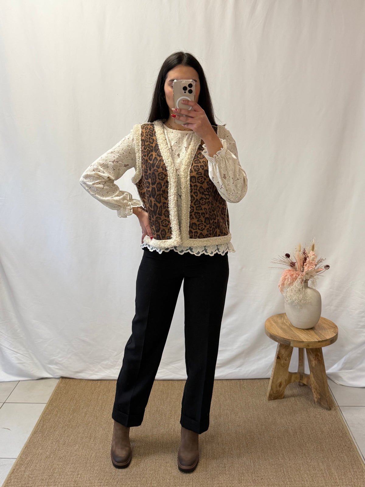 Gilet moumoute léopard - Madrid