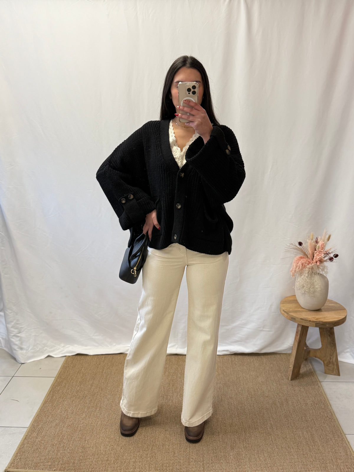 Cardigan tricot noir - Denis