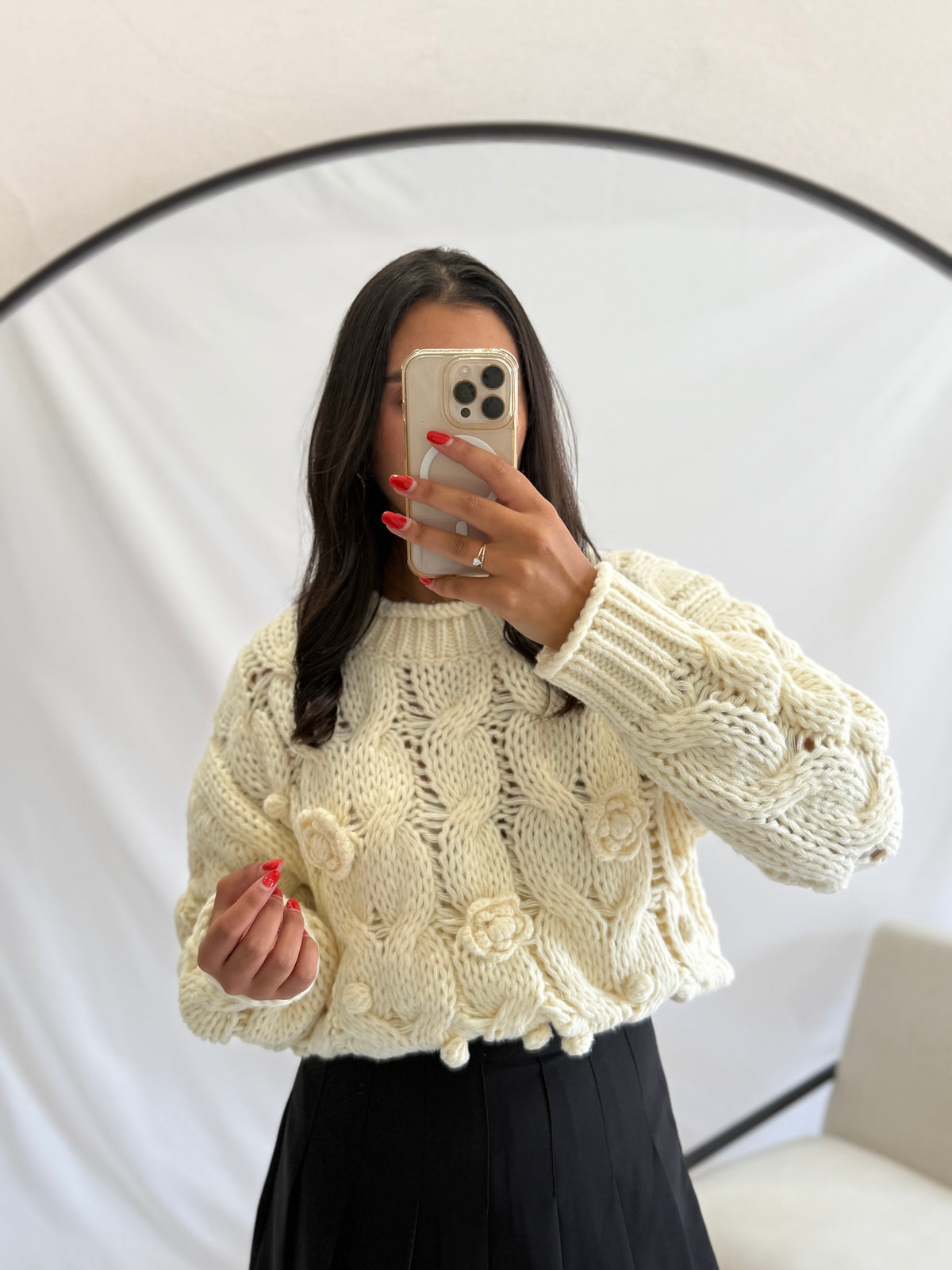 Pull grosse maille beige - Iris
