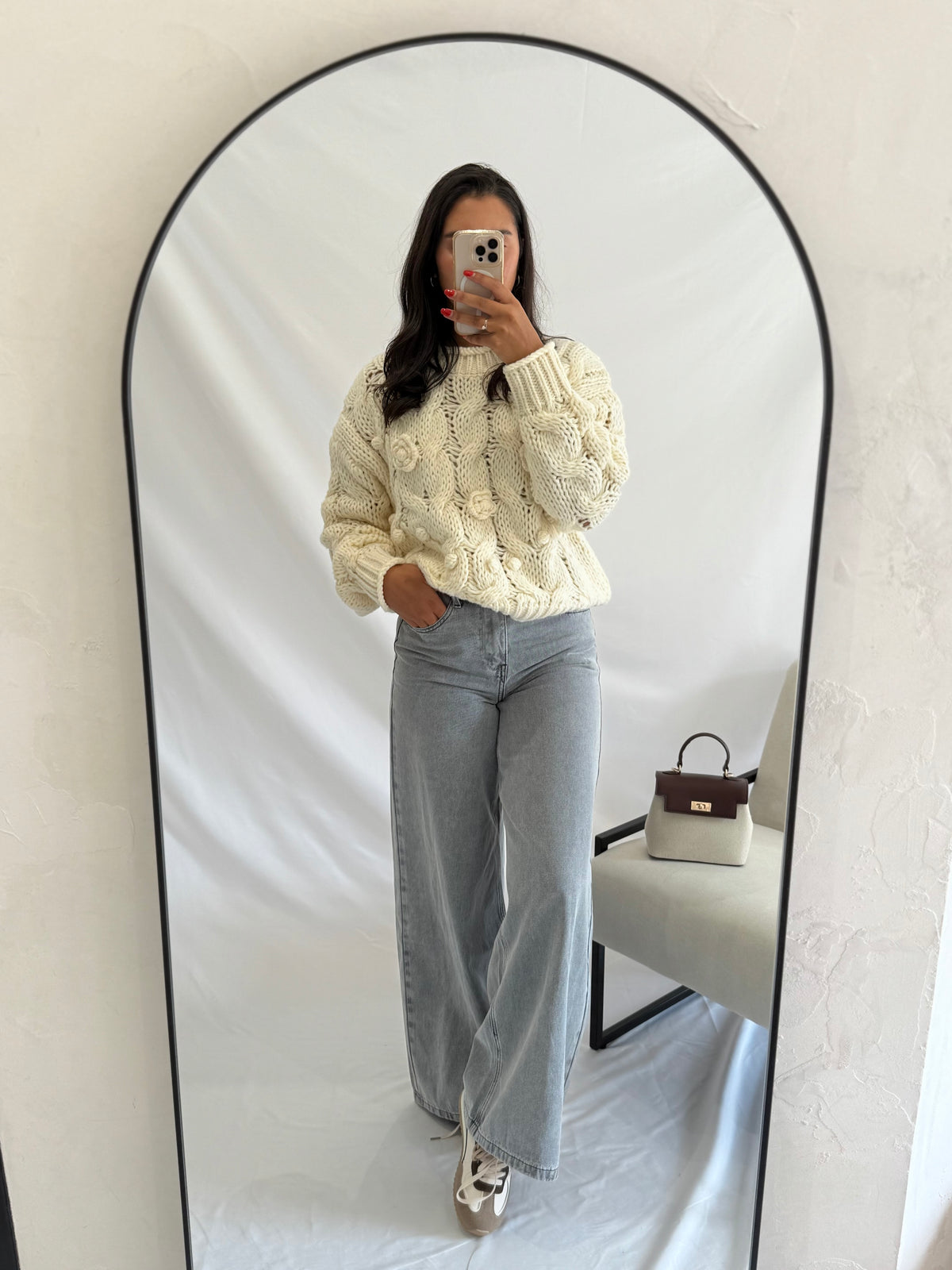 Pull grosse maille beige - Iris