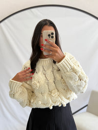 Pull grosse maille beige - Iris