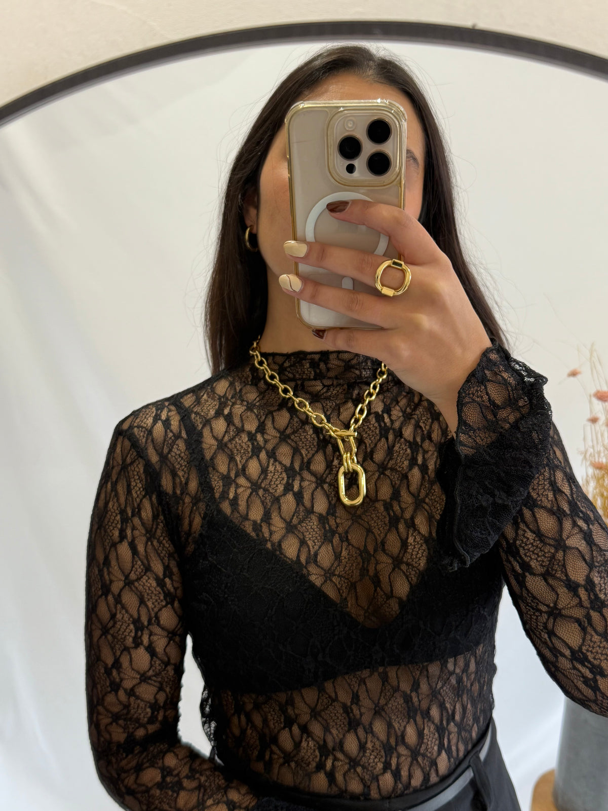 Haut dentelle - noir