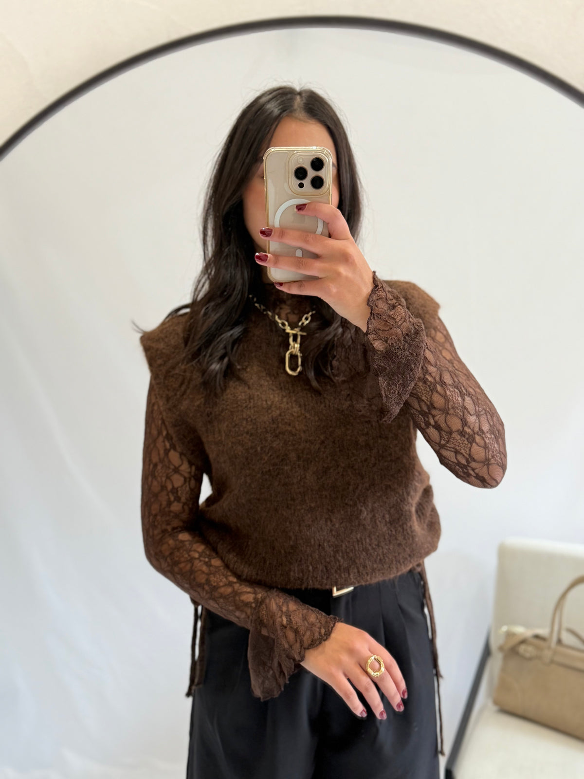 Pull sans manche marron - Giles