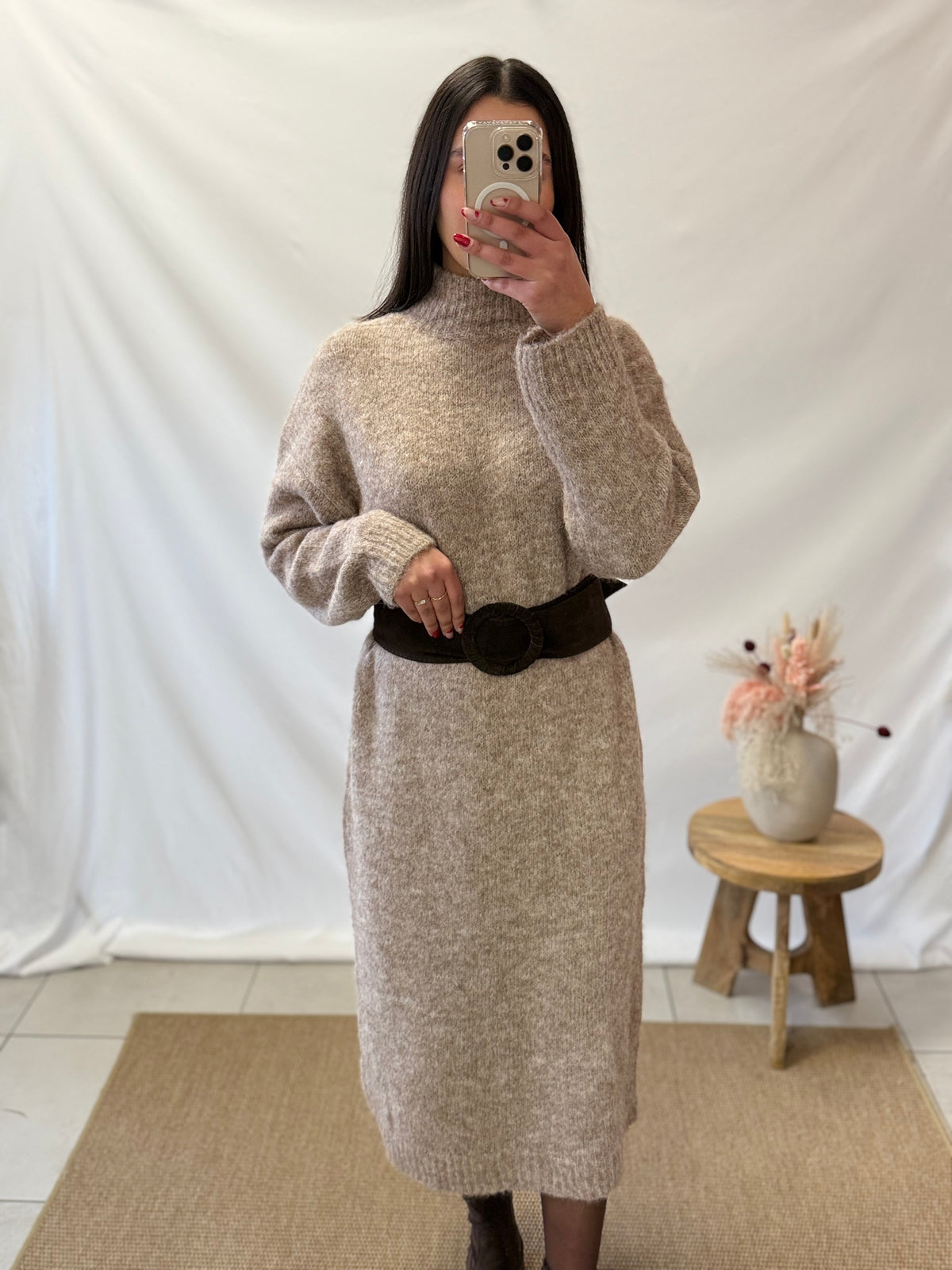 Robe longue taupe - Elio