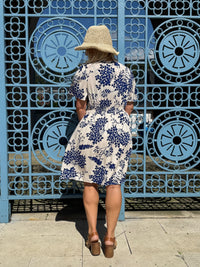 Robe courte motifs blanc - Agathe