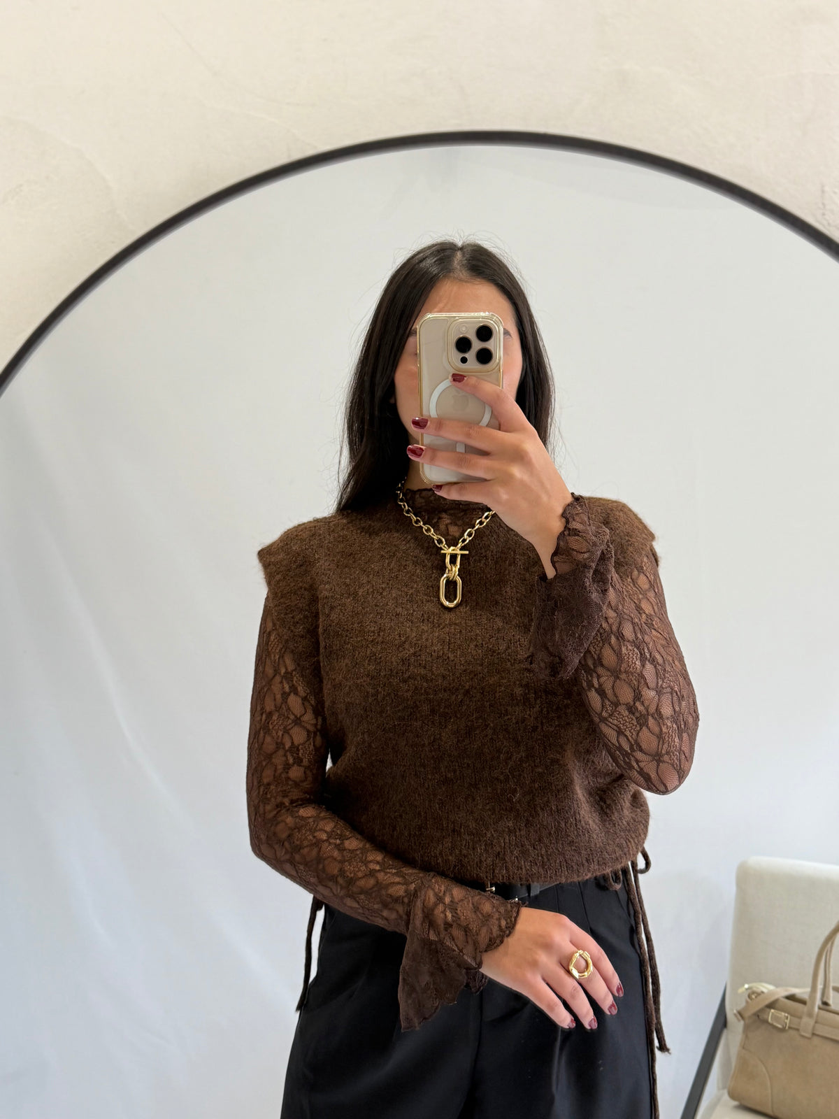 Pull sans manche marron - Giles