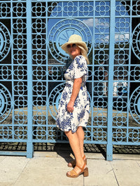 Robe courte motifs blanc - Agathe