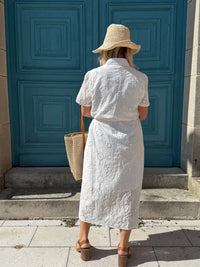 Robe longue broderie - Blanche