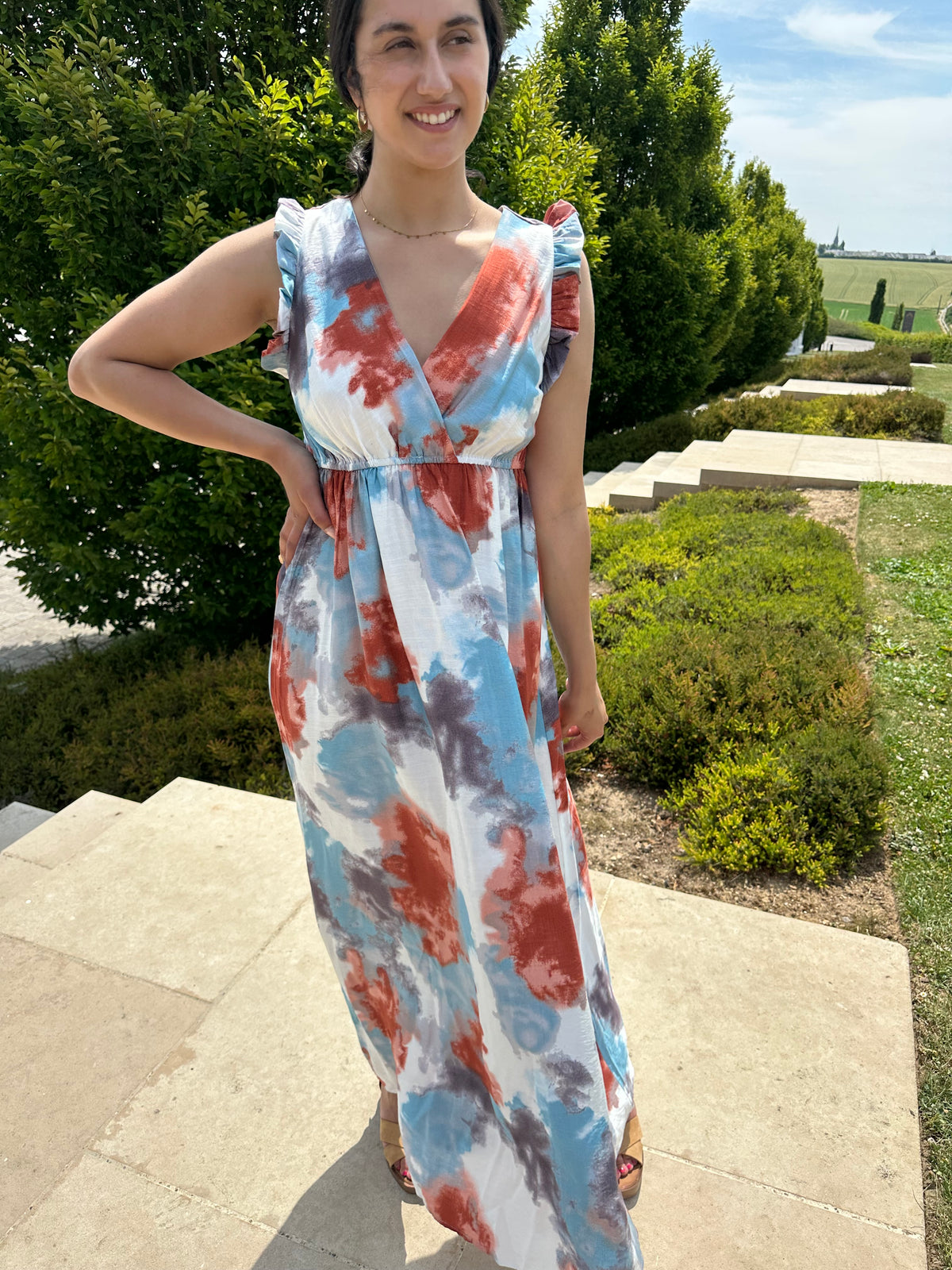 Robe longue terracotta - Anais