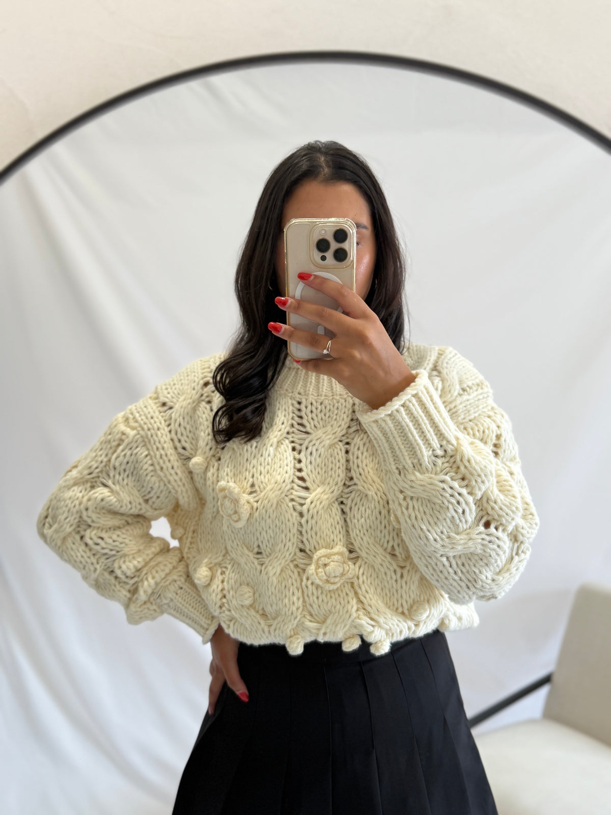 Pull grosse maille beige - Iris
