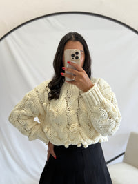 Pull grosse maille beige - Iris