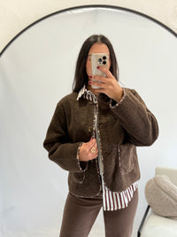 Veste moumoute choco - Léopard