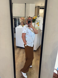 Haut blanc motifs - Elisa